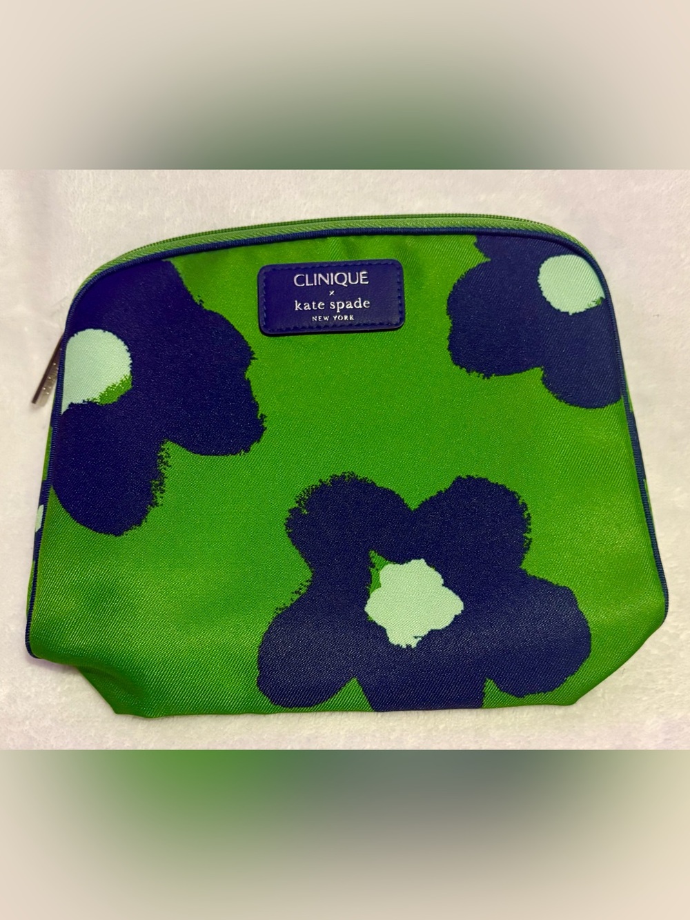 Clinique x Kate Spade Green Floral Cosmetic Pouch